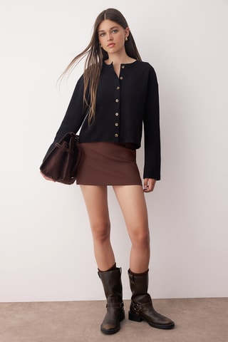 Casaco de malha regular - Preto