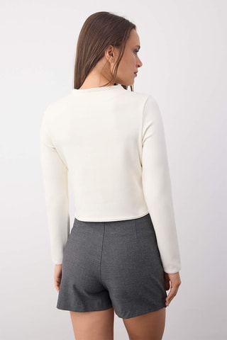 Casaco de malha regular - Cru