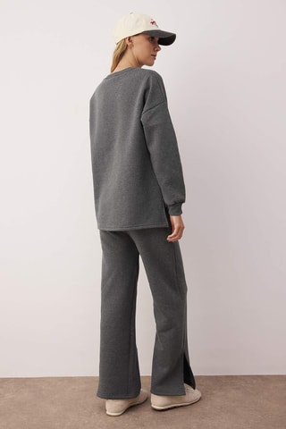 Sweat e calças wide legs - Antracite