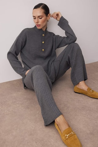 Camisola e calças wide legs - Antracite