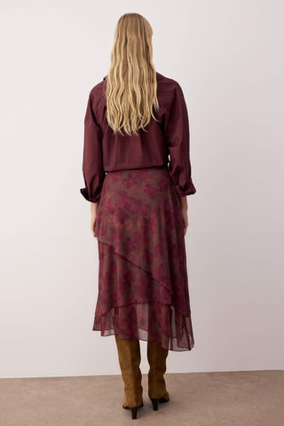Saia com folhos - Bordô