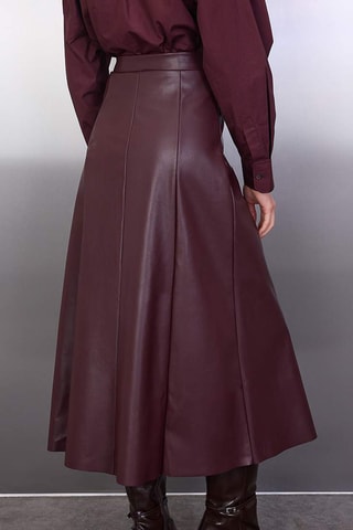 Saia comprida de cintura subida - Bordô