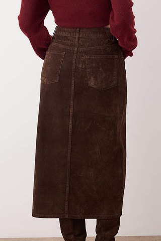 Saia midi de ganga - Castanho