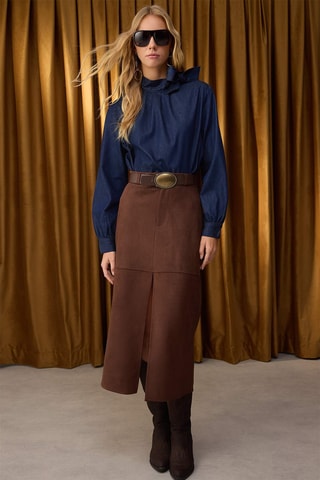 Saia comprida - Castanho