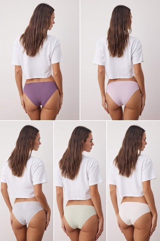 5 cuecas - Violeta, branco e malva