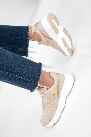 Sapatilhas com plataforma - Bege