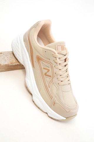 Sapatilhas com plataforma - Bege