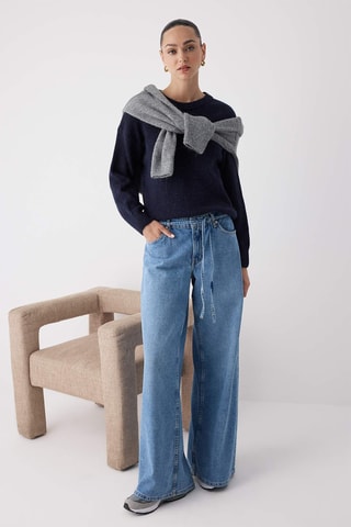 Camisola regular - Azul-marinho