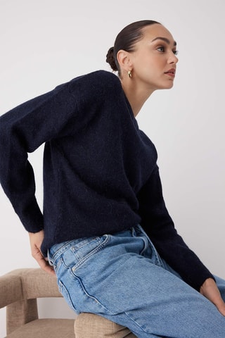 Camisola regular - Azul-marinho