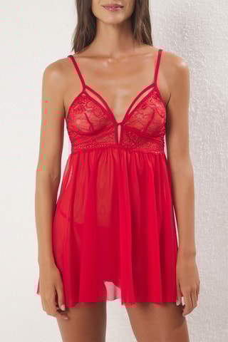 Babydoll e string - Vermelho