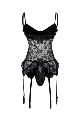 Espartilho e string - Preto