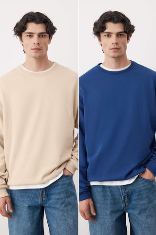 2 sweats oversize - Bege