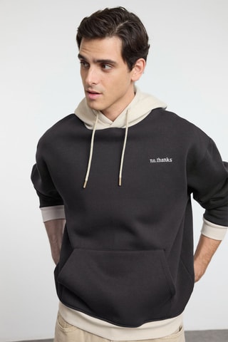 Sweat oversize - Cinzento-escuro