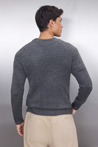 Camisola slim - Cinzento-escuro mesclado