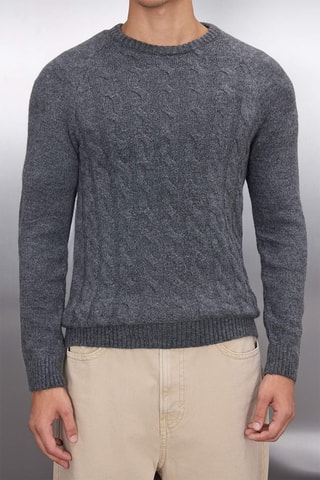 Camisola slim - Cinzento-escuro mesclado