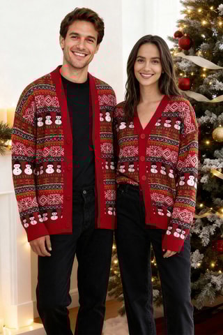 Casaco de malha regular - Vermelho