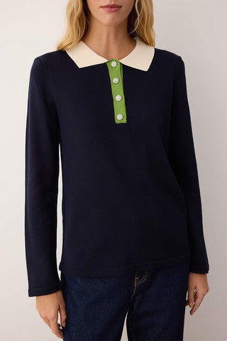 Camisola regular - Azul-marinho