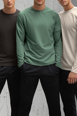 3 t-shirts - Verde e castanho