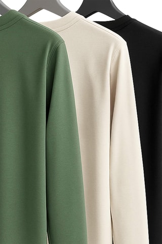 3 t-shirts regular - Verde e cru