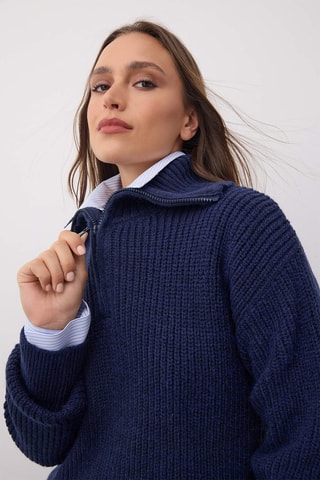 Camisola regular - Azul-marinho