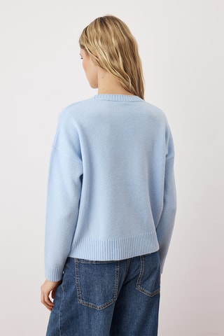 Camisola regular - Azul-claro