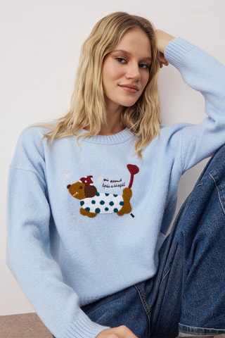 Camisola regular - Azul-claro