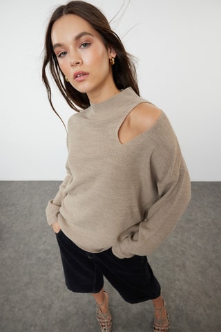 Camisola oversize - Bege