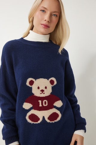 Camisola regular - Azul-marinho