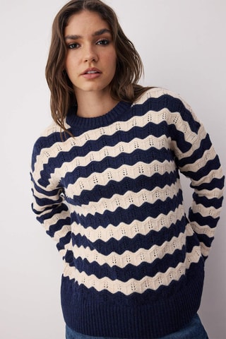 Camisola oversize - Azul-marinho