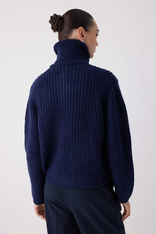 Casaco de malha oversize - Azul-marinho