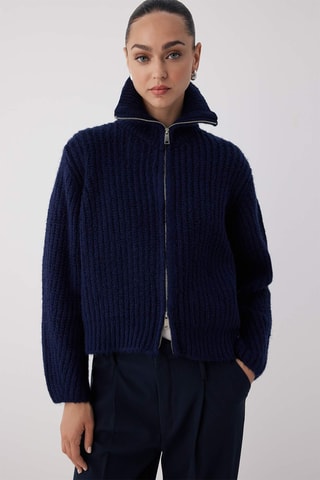 Casaco de malha oversize - Azul-marinho