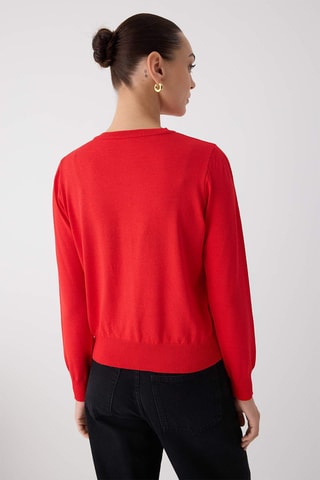 Casaco de malha regular - Vermelho