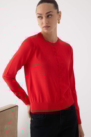 Casaco de malha regular - Vermelho