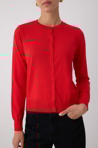 Casaco de malha regular - Vermelho