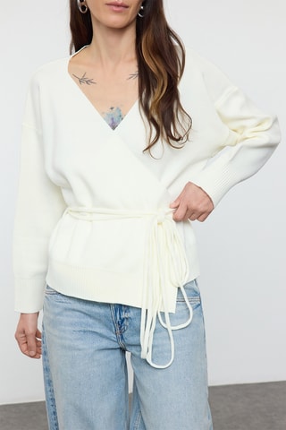Casaco de malha oversize - Branco
