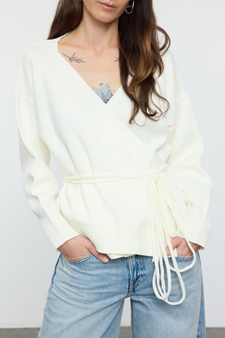 Casaco de malha oversize - Branco