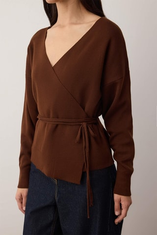 Casaco de malha oversize - Castanho