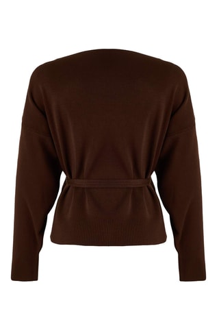 Casaco de malha oversize - Castanho