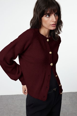 Casaco de malha regular - Bordô