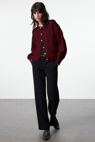 Casaco de malha regular - Bordô