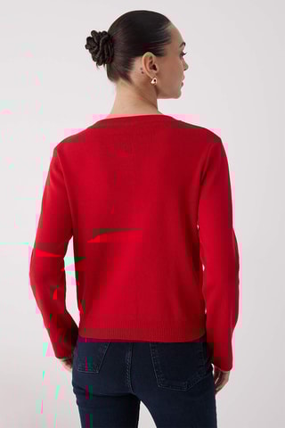 Casaco de malha regular - Vermelho