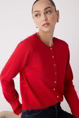 Casaco de malha regular - Vermelho