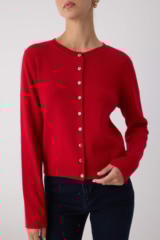 Casaco de malha regular - Vermelho