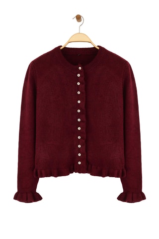 Casaco de malha regular - Bordô