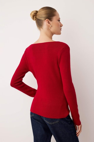 Casaco de malha slim - Bordô