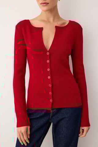 Casaco de malha slim - Bordô