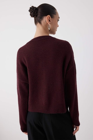 Casaco de malha oversize - Bordô