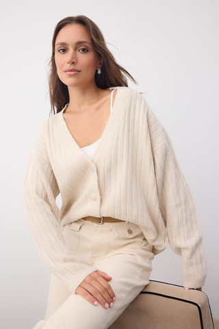 Casaco de malha oversize - Bege