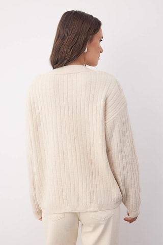 Casaco de malha oversize - Bege