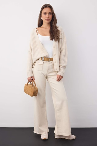 Casaco de malha oversize - Bege